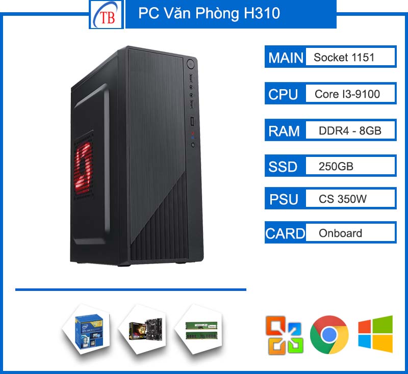 PC Văn Phòng TBM (i3 9100/H310/8GB RAM/250GB SSD)