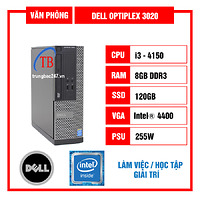 Cây máy tính Dell Optiplex 3020/Core i3 4150 Xung 3.2Ghz, Ram DDR3/8GB, Ổ cứng SSD 120Gb