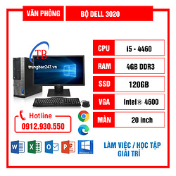 Bộ Máy Tính Dell Đồng Bộ TBC (i5 4460/4GB RAM/120GB SSD/Màn 20 inch)