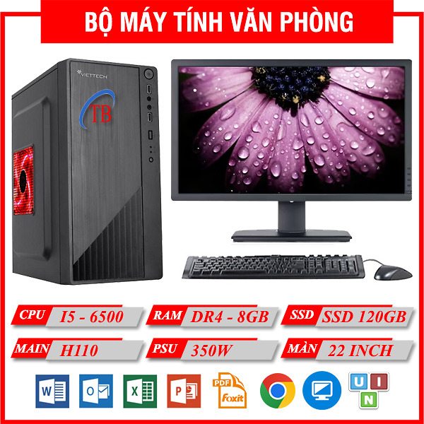 BỘ PC Văn Phòng TBM (i5 6500/H110/8GB RAM/120GB SSD/Màn 22 inch)