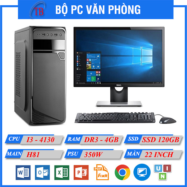 BỘ PC Văn Phòng TBC (i3 4130/H81/4GB RAM/120GB SSD/Màn 22 inch)
