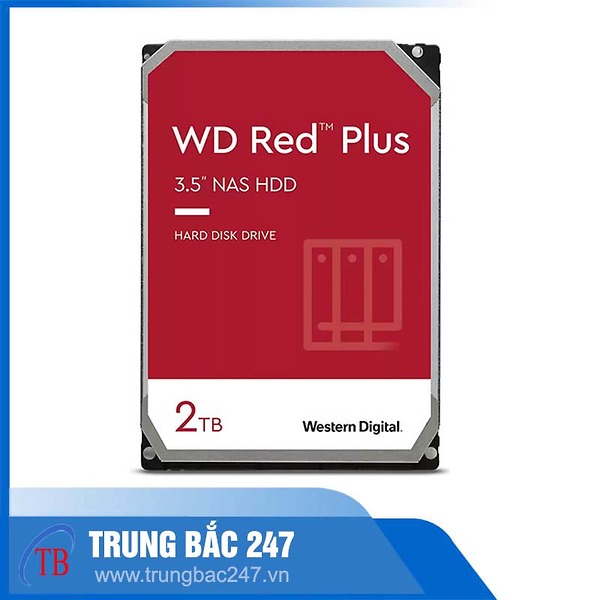 Ổ CỨNG HDD WD 2TB RED PLUS 3.5 INCH, 5400RPM, SATA, 128MB CACHE (WD20EFZX)